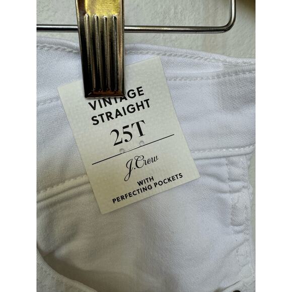 J. Crew 10" Vintage Straight Denim Jeans White Button Fly Women Sz 25 Tall NWT - Picture 4 of 10